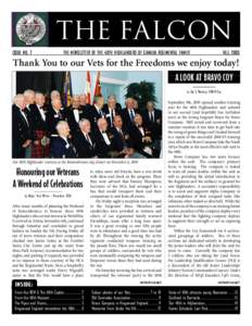 THE FALCON ISSUE NO. 7 THE NEWSLETTER OF THE 48TH HIGHLANDERS OF CANADA REGIMENTAL FAMILY  FALL 2005