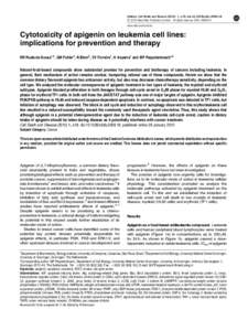 Cytotoxicity of apigenin on leukemia cell lines: implications for prevention and therapy
