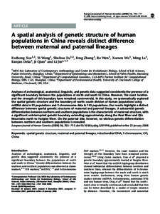 European Journal of Human Genetics, 705–717 & 2008 Nature Publishing Group All rights reserved $30.00 www.nature.com/ejhg ARTICLE