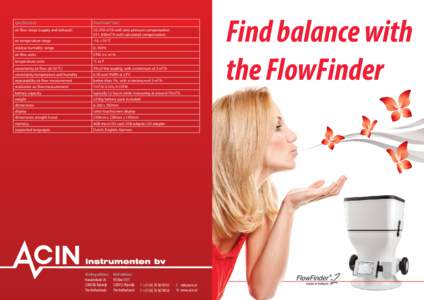 Find balance with the FlowFinder Specifications  FlowFinder®mk2