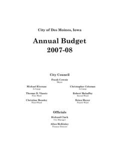 Frank Cownie / Geography of the United States / Budget / Des Moines metropolitan area / Des Moines /  Iowa / Iowa