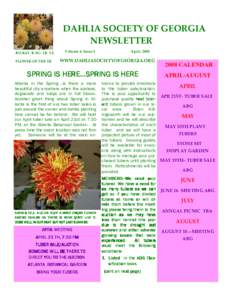 DAHLIA SOCIETY OF GEORGIA NEWSLETTER BO-BAY B-SC– LB Y/L FLOWER OF THE YR  Volume 6, Issue 3