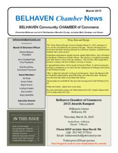 MarchBELHAVEN Chamber News BELHAVEN Community CHAMBER of Commerce Promoting Belhaven and all of Northeastern Beaufort County, including Bath, Pantego, and Ponzer 