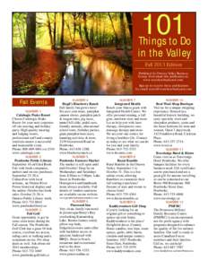 101  Things to Do in the Valley Fall 2013 Edition Published by Ottawa Valley Business