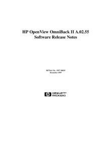 HP OpenView OmniBack II A[removed]Software Release Notes
