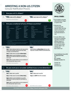 BASIC INSTRUCTIONS  ARRESTING A NON-U.S. CITIZEN Consular Notification Process  Q.