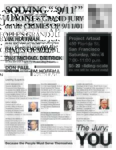 SOLVING “ ‘9/11’”  A PEOPLE’S GRAND JURY on the CRIMES OFProsecuting Presenters: