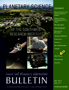 L P I B  Planetary Science at the Southwest Research Institute