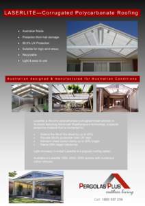 LASERLITE—Corrugated Polycarbonate Roofing   Australian Made