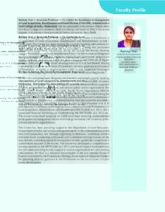 Faculty Profile Reshmy Nair is Associate Professor in the Centre for Excellence in Management of Land Acquisition, Resettlement and Rehabilitation (CMLARR), Administrative Staff College of India, Hyderabad. She has gradu