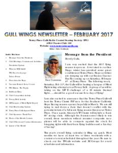 Torrey Pines Gulls Radio Control Soaring Society (TPG) AMA Charter Club 129 Website: www.torreypinesgulls.org Editor – Dale Gottdank  Inside This Issue