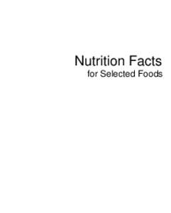 Nutrition Facts for Selected Foods Sunnydale Avocado Dip Serving size: 29 g Amount/Serving