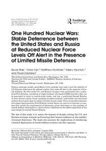 One Hundred Nuclear Wars: Stable Deterrence between the United States and Russia at Reduced Nuclear Force Levels Off Alert in the Presence of Limited Missile Defenses