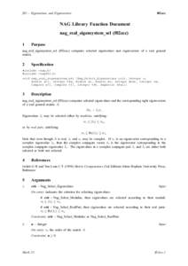 f02 – Eigenvalues and Eigenvectors  f02ecc NAG Library Function Document nag_real_eigensystem_sel (f02ecc)