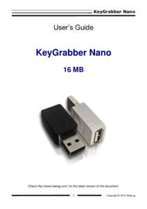 KeyGrabber Nano  User’s Guide KeyGrabber Nano 16 MB
