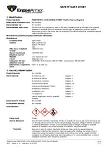 SAFETY DATA SHEET  1. Identification Product identifier  PENNTROWEL LATEX UNDERLAYMENT FILLER (Fine and Regular)