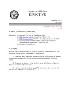 DoD Directive[removed], June 3, 2003; Incorporating Change 1, July 22, 2003