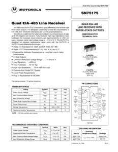 Order this document by SN75175/D    	    The Motorola SN75175 is a monolithic quad differential line receiver with