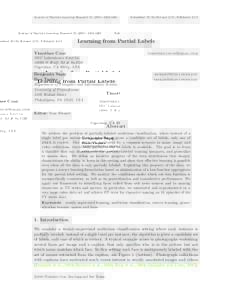 Journal of Machine Learning Research1261  Submitted 10/10; Revised 2/11; Published 4/11 Learning from Partial Labels Timothee Cour