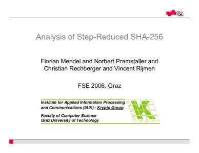 Analysis of Step-Reduced SHA-256