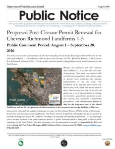 Chevron Landfarms Public Notice Post Closure Renewal English