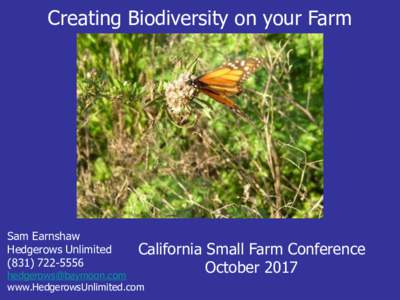 Creating Biodiversity on your Farm  Sam Earnshaw Hedgerows Unlimited
