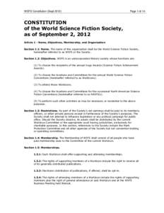 WSFS Constitution (Sept[removed]Page 1 of 14 CONSTITUTION of the World Science Fiction Society,