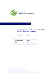 ReportProgramme of Measurement of NonIonising Radiation Emissions Second Interim Report  Document No:
