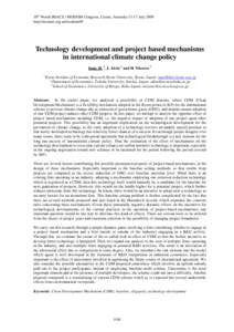 Technology development and project based mechanisms in international climate change policy