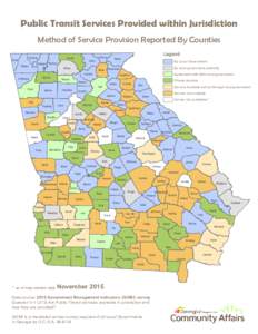 Public Transit Services Provided within Jurisdiction Method of Service Provision Reported By Counties Dade  Catoosa