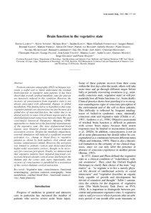 Acta neurol. belg., 2002, 102, [removed]Brain function in the vegetative state