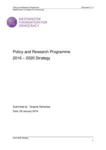 Policy and Research Programme Westminster Foundation for Democracy DocumentPolicy and Research Programme