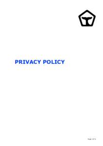 PRIVACY POLICY  Page 1 of 6 Last updated: October 12, 2017 We ask you to read carefully this Privacy Policy (