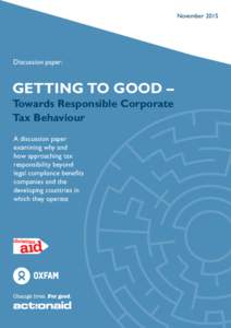 NovemberDiscussion paper: Getting to Good –