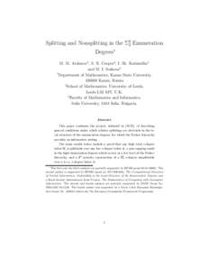Splitting and Nonsplitting in the Σ02 Enumeration Degrees∗ M. M. Arslanov1 , S. B. Cooper2 , I. Sh. Kalimullin1