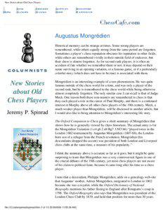 New Stories about Old Chess Players