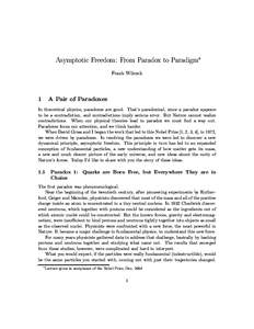 Asymptotic Freedom: From Paradox to Paradigm∗ Frank Wilczek 1  A Pair of Paradoxes