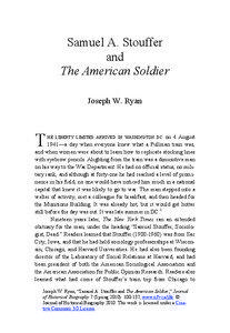 Samuel A. Stouffer and The American Soldier