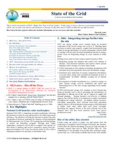 1st Qtr2016  State of the Grid A Service from Modern Grid Academy  This is the first newsletter of 2016 – Happy New Year to all our readers. In this issue, we have a diverse set of original articles that
