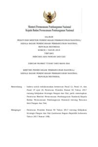 SALINAN PERATURAN MENTERI PERENCANAAN PEMBANGUNAN NASIONAL/ KEPALA BADAN PERENCANAAN PEMBANGUNAN NASIONAL REPUBLIK INDONESIA NOMOR 1 TAHUN 2018 TENTANG