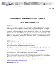 Wealth Shocks and Macroeconomic Dynamics