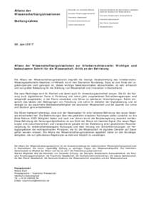 Allianz der Wissenschaftsorganisationen Alexander von Humboldt-Stiftung Deutsche Forschungsgemeinschaft Fraunhofer-Gesellschaft