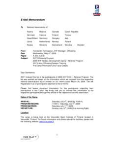 Microsoft WordIIHF HDC. Referee Program. Pre Camp Information & Travel Details - Letter to NA.doc