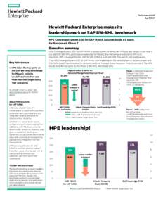 Hewlett Packard Enterprise makes its leadership mark on SAP BW-AML benchmark