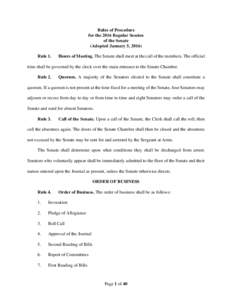 Standing Rules of the United States Senate / Parliamentary procedure / Government / Motion / Quorum / United States Senate / Senate of Pakistan / Senate of the Philippines / Standing Rules of the United States Senate /  Rule VII
