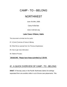 Oregon Department of Human Services Information Memorandum attachment for Camp To Belong