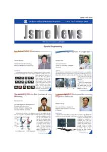 ISSNThe Japan Society of Mechanical Engineers Vol.15, No.2 DecemberURL http://www.jsme.or.jp/English