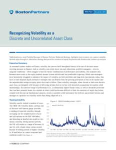 White Paper  November 2015 Recognizing Volatility as a