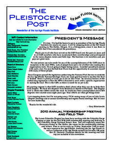 The Pleistocene Post Summer 2010