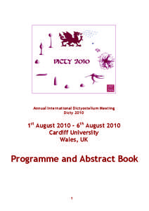 Annual International Dictyostelium Meeting Dicty 2010